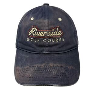 Page & Tuttle Baseball Cap Blue Brown Hat OS Riverside Golf Course Embroidered